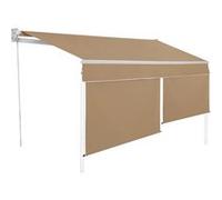IDMarket – Store banne manuel 4×3 m Taupe lambrequin H.1,40 m