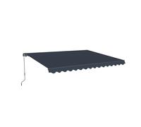Store banne manuel 4x3m - Cazeboo - VECCHIO - Rétractable - Déperlant - Gris - Toile premium 320m² - Anti-UV - Surface couverte 12m²