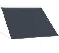Store banne manuel auvent ršŠtractable Inclinaison ršŠglable 150 x 120 cm protection UV aluminium polyester gris foncšŠ