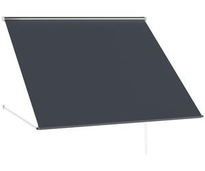 Store banne manuel auvent ršŠtractable Inclinaison ršŠglable 150 x 120 cm protection UV aluminium polyester gris foncšŠ
