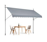 VEVOR Store de terrasse rétractable 138 x 47 pouces, protection solaire pour store avec manivelle manuelle, abri de terrasse Sunsetter Deck, réglable en hauteur de 86 à 122 pouces