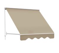 Store banne manuel - Outsunny - inclinaison réglable aluminium protection terrasse - polyester - 70x180cm - beige