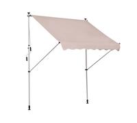 Store banne manuel - Outsunny - rétractable 2x1,5m inclinaison réglable sans perçage balcon - métal - beige