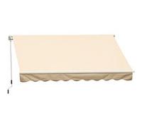 Store banne - Outsunny - manuel rétractable 395x245 cm terrasse manivelle anti-UV - alu - 395x245cm - beige