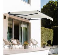 Store banne manuel rétractable - Cazeboo - VECCHIO - 2,5x2m - Toile premium 320g/m² - Beige - Anti-UV - Surface couverte 5m²
