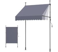 Store banne manuel, store rétractable d'extérieur de 150 cm pour patio, protection solaire, hauteur réglable, auvent pour porte et fenêtre de patio avec manivelle manuelle, idéal pour jardin, balcon,