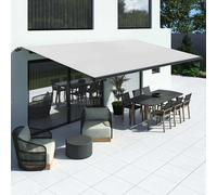 Store banne, modèle Basic sans coffre, Anthracite, 1600 x 2000 mm, avec commande manuelle à manivelle, configurer individuellement