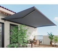 Store banne motorisé avec coffre intégral 5 x 3 m anthracite - CONSTELA