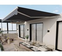 Store banne motorisé avec semi-coffre 4 x 3 m - anthracite - COFANA