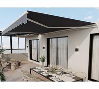 Store banne motorisé avec semi-coffre 5 x 3 m - anthracite - COFANA