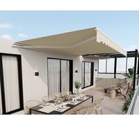 Store banne motorisé avec semi-coffre 5 x 3 m - beige - COFANA