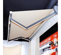 Store banne motorisé électrique rétractable avec éclairage LED, Toile Pare-Soleil, Tissu Polyester épais, télécommande