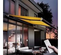 Store banne motorisé électrique rétractable d'extérieur avec télécommande, Structure en Aluminium et Coffre pour terrasse, Patio, Jardin ou Balcon.