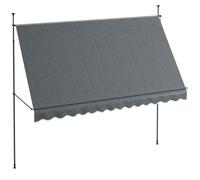 Store banne - Outsunny - autoportant - auvent rétractable - inclinaison réglable - sans trous à percer - alu polyester - gris foncé