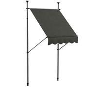 Store banne - Outsunny - autoportant - auvent rétractable - inclinaison réglable - sans trous à percer - alu polyester - gris foncé