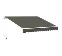 Store banne - Outsunny - manuel avec manivelle - rétractable - angle réglable aluminium polyester 280g/㎡ - 3,5 x 2,5 m - gris