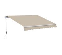 Store banne - Outsunny - manuel rétractable 395x245 cm terrasse manivelle anti-UV - alu - 395x245cm - beige