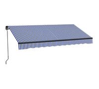 Store banne Outsunny Polyester 295x247cm Bleu et blanc