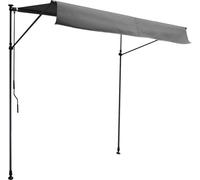 Happy Garden Store banne pour balcon CHENE 2 × 1,2 m Toile anthracite, structure grise