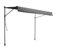 Happy Garden – Store banne pour balcon CHENE 3 × 1,2 m Toile anthracite Structure grise
