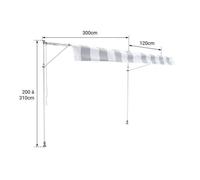 Store banne pour balcon CHENE 3 × 1,2m - Toile beige et structure grise