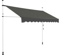 Store banne rétractable, résistant aux UV, réglable, 300 x 120 cm, gris
