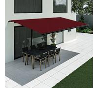 Store banne rouge, modèle Basic sans coffre, toile rouge, 1500 x 2400 mm, système manuel avec manivelle, configurer individuellement