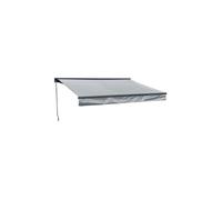 Store banne SAULE 2,95 × 2,5m avec semi-coffre - Toile grise et structure grise