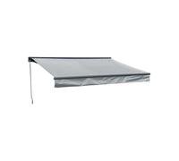 Happy Garden Store banne SAULE 2,95 × 2,5 m semi-coffre toile grise structure grise