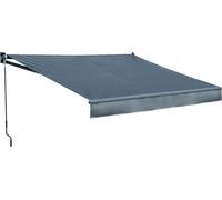 Store banne SAULE 2,95 × 2,5m - Toile anthracite et structure grise