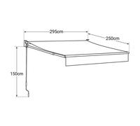 Store banne SAULE 2,95 × 2,5m - Toile grise et structure grise