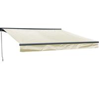 Store banne SAULE 3,5 × 3m avec semi-coffre - Toile beige et structure grise