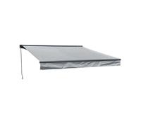 Happy Garden Store banne SAULE 3,5 × 3 m semi-coffre toile grise structure grise