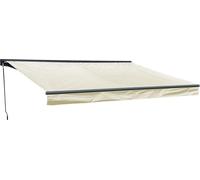 Store banne SAULE 3,95 × 3m avec semi-coffre - Toile beige et structure grise