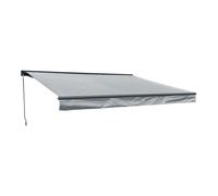 Store banne SAULE 3,95 × 3m avec semi-coffre - Toile grise et structure grise