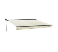 Store banne SAULE 3,95 × 3m avec semi-coffre - Toile beige et structure grise