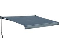 Store banne SAULE 3,95 × 3m - Toile anthracite et structure grise