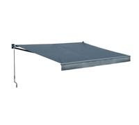 Store banne SAULE 3,95 × 3m - Toile anthracite et structure grise