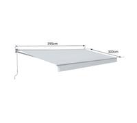 Store banne SAULE 3,95 × 3m - Toile beige et structure grise