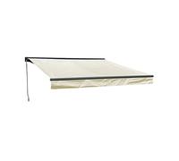 Store banne SAULE 3,5 × 3m avec semi-coffre - Toile beige et structure grise