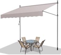Store banne Store banne pour balcon sans perçage, réglable en hauteur Store pare-soleil Résistant aux UV et hydrofuge 150 cm Beige