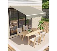 Store banne- store de terrasse rétractable manuel, store extérieur,300 x 250 cm,protection anti-uv et étanche pour jardin,gris