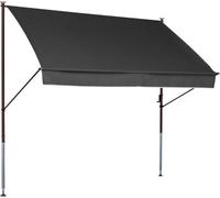 Store banne Style avec manivelle - pour la protection solaire - montage sans perçage ni chevilles - 350 cm, gris foncé