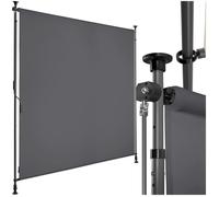 Store banne - TECTAKE - Brise-vue TAIJA avec manivelle et tissu opaque imperméable protection UV 150 x 310 cm - Gris Foncé