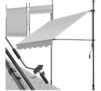 Store banne - TECTAKE - Store à pince sans perçage avec manivelle, réglable, protection UV et étanche, 150 x 180 cm - Gris clair