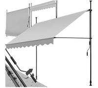 Store banne - TECTAKE - Store à pince sans perçage avec manivelle, réglable, protection UV et étanche, 250 x 180 cm - Gris clair