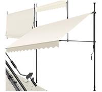 Store banne - TECTAKE - Store à pince sans perçage avec manivelle, réglable, protection UV et étanche, 300 x 180 cm - Beige