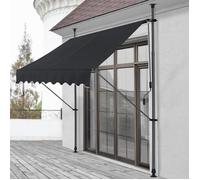 Store Banne Téléscopique Acier Polyester 200 x 120 x 220-309 cm Noir