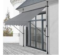 Store Banne Téléscopique Acier Polyester 400 x 120 x 220-309 cm Gris Ardoise