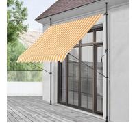Store Banne Téléscopique Acier Polyester 400 x 120 x 220-309 cm Jaune Blanc